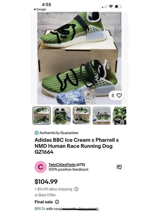 Adidas BBC Ice Cream Pharrell NMD Human Race Run Dog GZ1664 - Picture 8 of 9